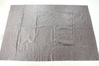 Large Brown Leather Patchwork Leather Rug, 2 of 2