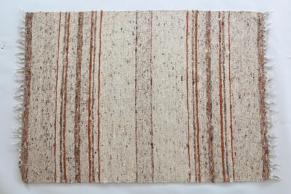 Striped Wool Rug in Natural Colors, 4x6 Ft