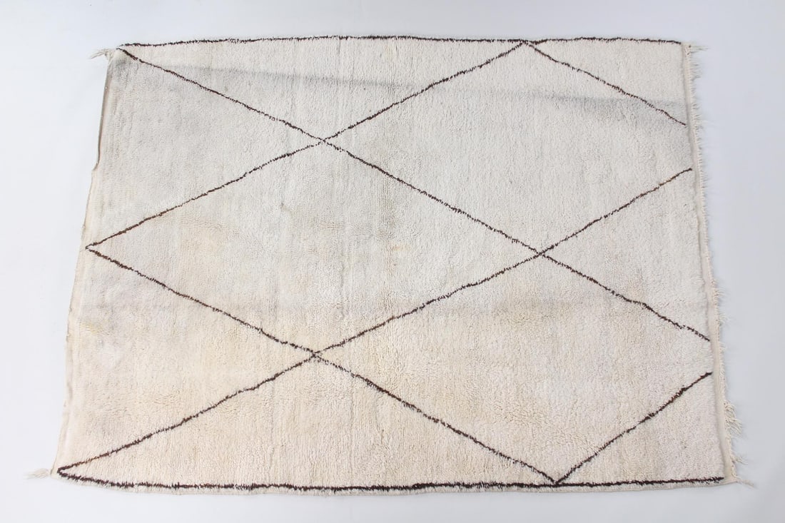 Moroccan Shag Rug with Diamond Pattern, 6 x 8 Ft (1 of 8)