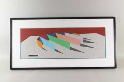 Ronald Wendell Davis Abstract Screenprint "Six Prong" 1974