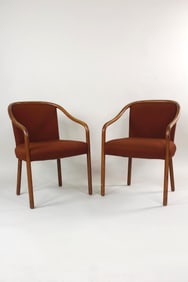 Pair of Ward Bennett Bentwood Arm Chairs