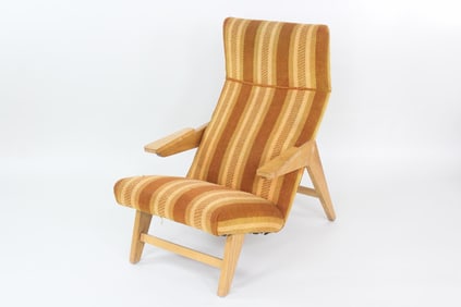 Angular Wood Grasshopper Lounge Chair, Sculptural