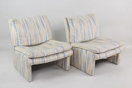 Postmodern Upholstered Selig Slipper Chairs