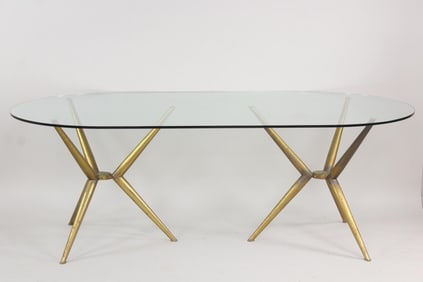 Brass Italian Sculptural Dining Table by Alberto Gambetta