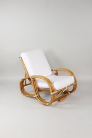 Rattan 3-Strand Pretzel Lounge Chair