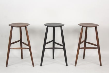 Set of 3 Tall Stools by Sawkille Co.