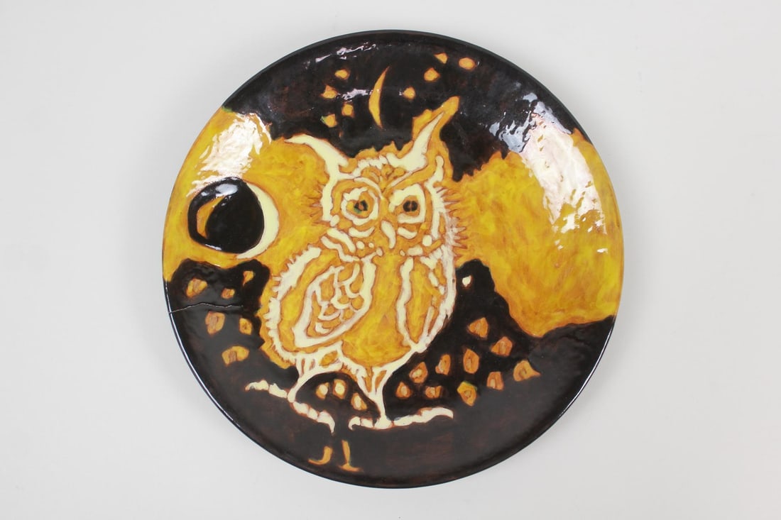 Jean Lurcat Sant-Vicens Ceramic Plate of Owl (1 of 7)