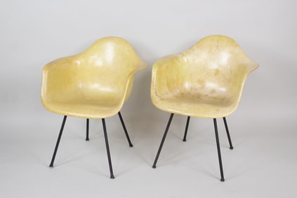 Pair of Eames Rope Edge Fiberglass Shell Chairs for Herman Miller