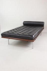 Mies Van Der Rohe Black Leather Daybed