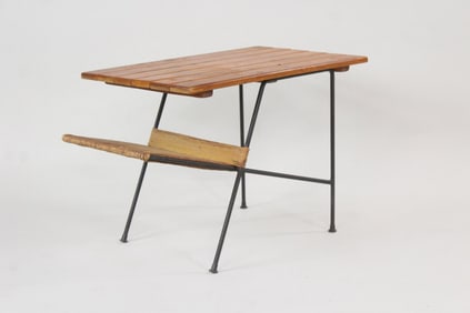 Arthur Umanoff Side Table with Magazine Rack