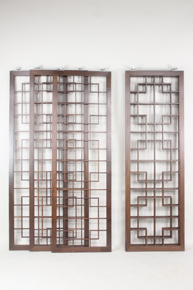Set of 6 Chinoiserie Fretwork Door Screens (1 of 7)