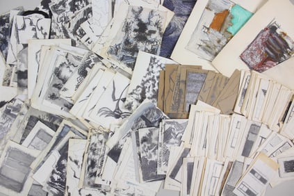 Giant Group of 450+ Clark Murray B&W Pattern Study Drawings