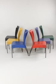 Set of 6 Postmodern Gijs Papavoine Spica Leather Chairs
