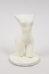 Clark Murray Painted White Bronze Female Nude Sculpture