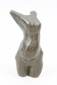 Clark Murray Minimalist Bronze Pregnant Female Nude Sculpture
