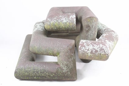 Large Clark Murray Minimalist Abstract Iron Pipes Sculpture