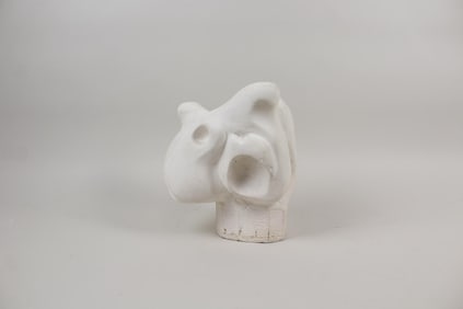 Biomorphic White Plaster Abstract Sculpture, Postmodern 1989