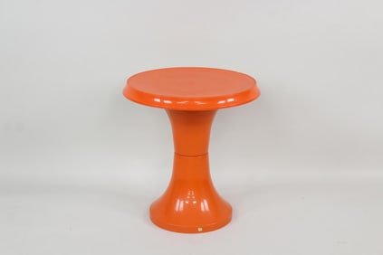 Italian Space Age Orange Plastic Side Table "Action", Kartell Style