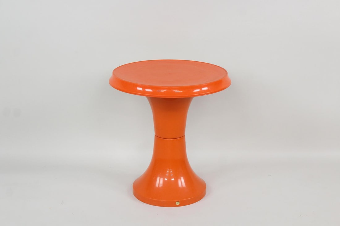 Italian Space Age Orange Plastic Side Table "Action", Kartell Style (1 of 8)
