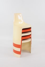 Set of 5 Kay LeRoy Ruggles for Directional "Umbo" Space Age Stacking Chairs