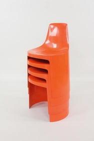 Set of 4 Kay LeRoy Ruggles for Directional "Umbo" Space Age Stacking Chairs