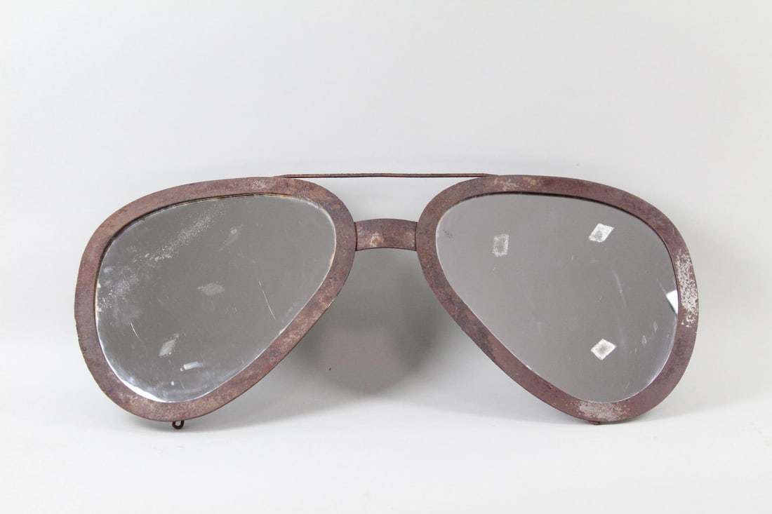Oversized Metal Aviator Sunglasses Wall Mirror (1 of 11)