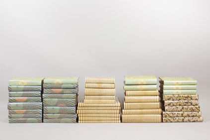 42 Books with Mid Century Modern Psychedelic Paper Book Covers