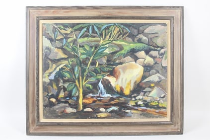 Painting by Ralph Campbell "Near Industry Village" Jamaica