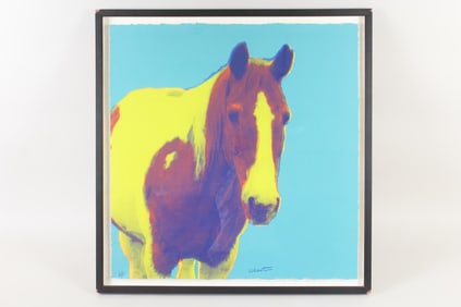 Signed Artist Proof Silkscreen of Horse in Warhol's Style