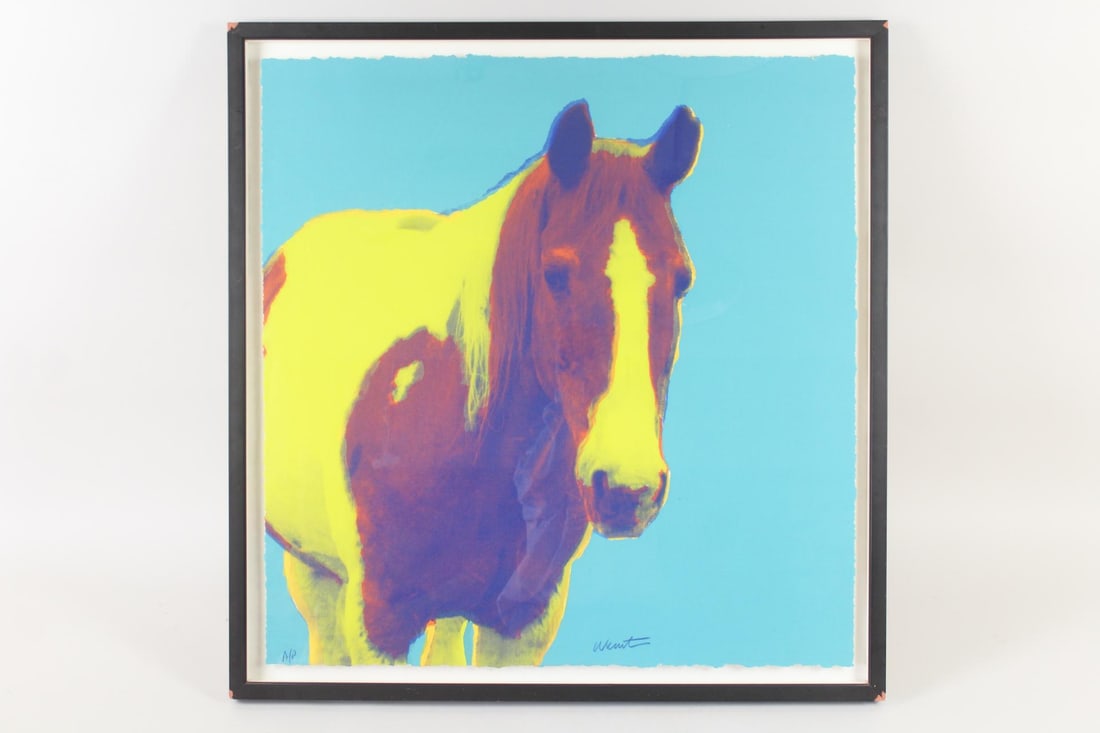 Signed Artist Proof Silkscreen of Horse in Warhol's Style (1 of 9)