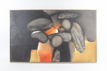 Pranus Lape Abstract Maine Stones Painting 1980