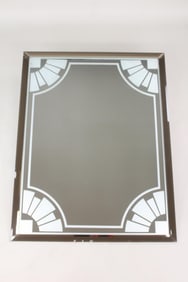 Large Mirror with Deco Style Etching