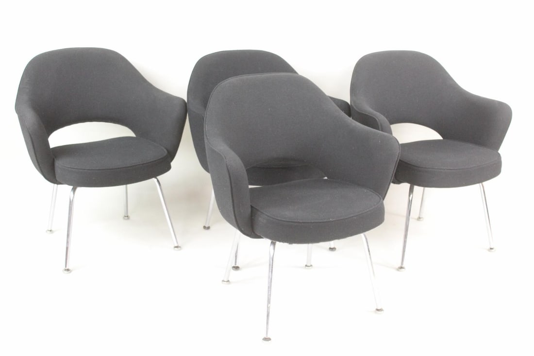 Set of 4 Saarinen Knoll Executive Armchairs, 1 of 4 (1 of 13)