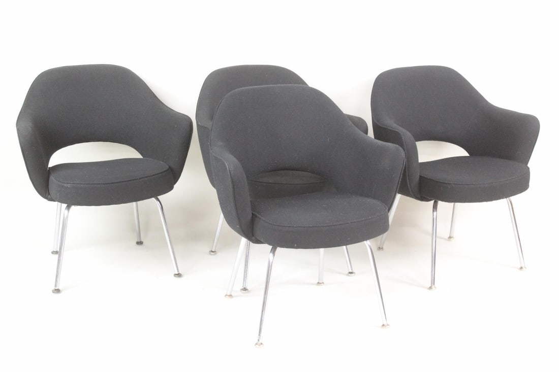 Set of 4 Saarinen Knoll Executive Armchairs, 2 of 4 (1 of 12)