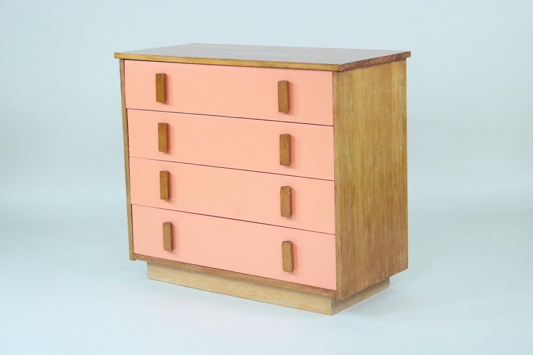 Mid-Century Modern Pink Wood Brutalist Dresser (1 of 12)