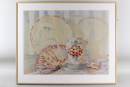 Ellen Lanyon Lithograph "Cloisonne" 1988