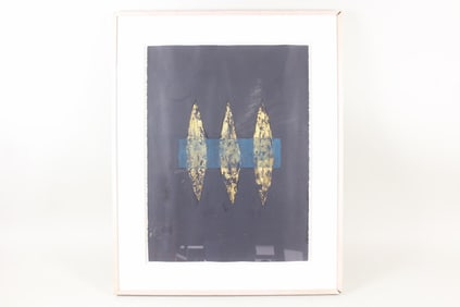 Large Framed Gold Leaf Painting, Judith Croce 1988