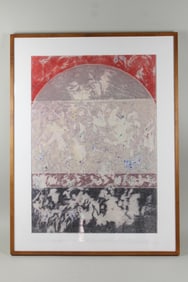 Large Framed Painting 'Curve Red' by Kate Resek