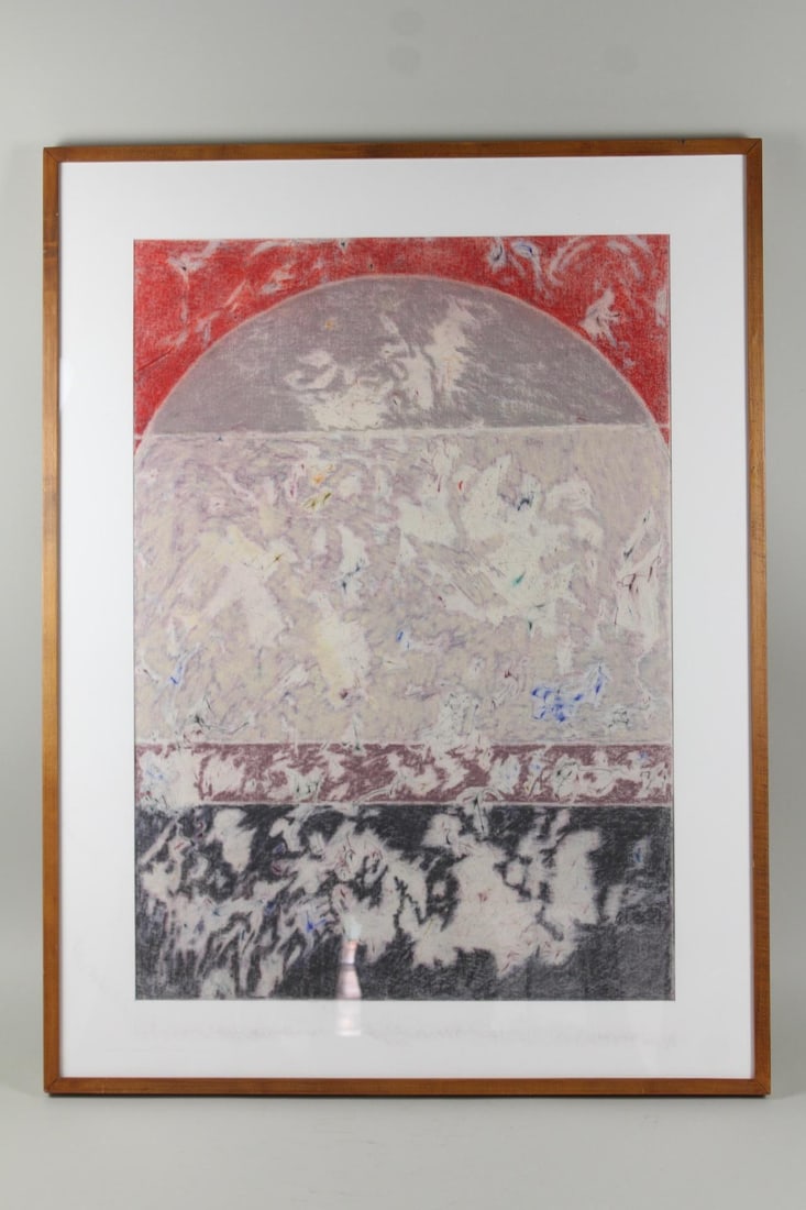 Large Framed Painting 'Curve Red' by Kate Resek (1 of 10)