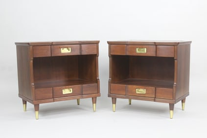 Pair of John Widdicomb Walnut Nightstands