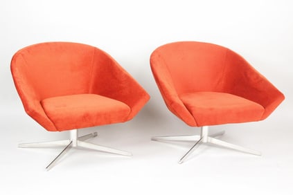 Pair of Bernhardt Modernist Swivel Lounge Chairs, 3 of 3