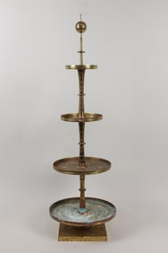 4 Tier Brass Epergne Serving Tray Stand, Parzinger Style