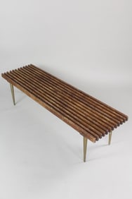 Brass Legged Slat Bench Coffee Table