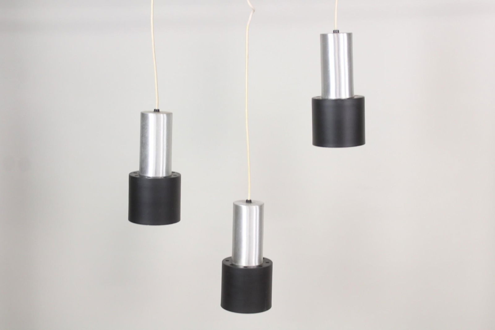 Set of 3 Mid Century Modern Spun Aluminum Hanging Lights (1 of 6)