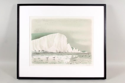 David Gentleman Seaside Lithograph, "White Cliffs of Dover"