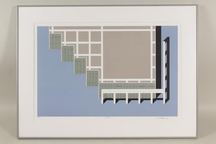 Modern Architectural Landscape Minimalist Print, James Stewart Polshek 1989