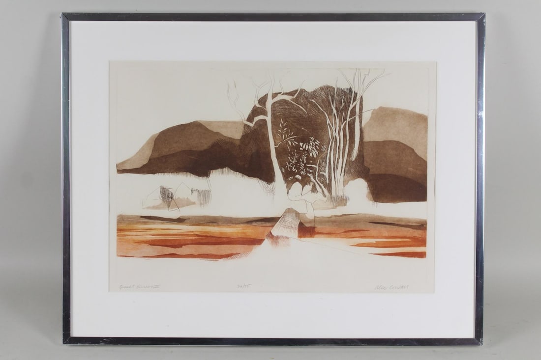 Alec Cowan Landscape Color Etching "Quiet River II" (1 of 14)