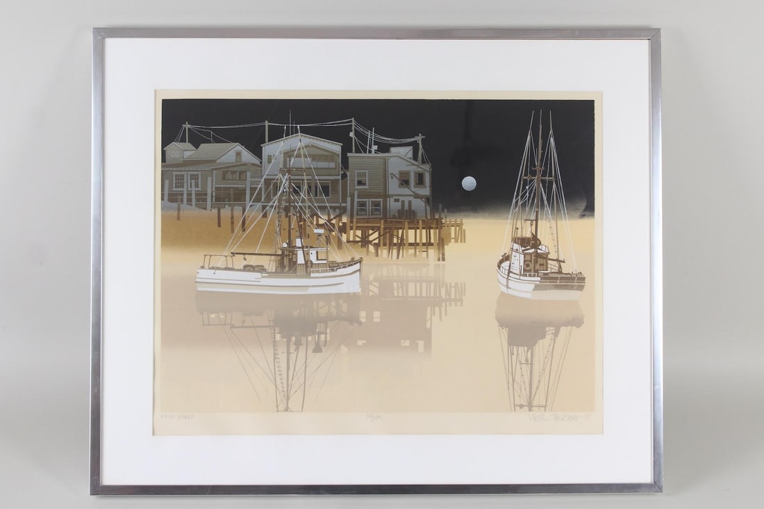 Virgil Thatcher LE Serigraph "Night Wharf" 1979 (1 of 12)