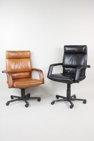 Pair of Leather Bellini Vitra Office Chairs