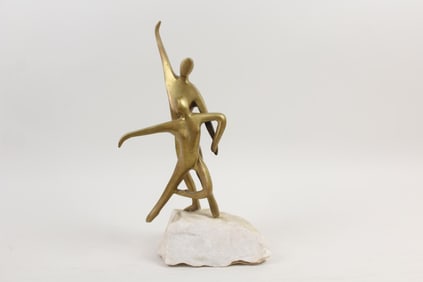 Modernist Dancers Bronze on Marble by Joana Drummond